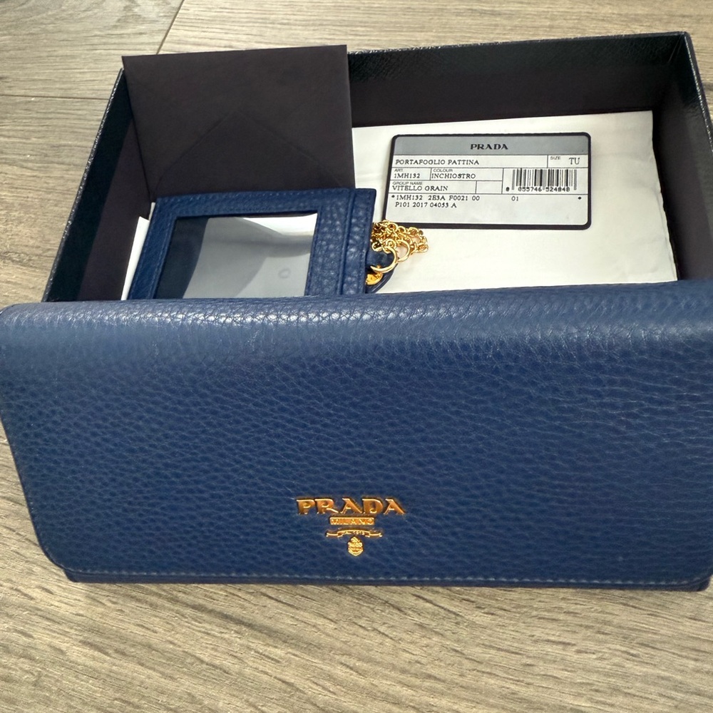 Prada Blue Leather Wallet